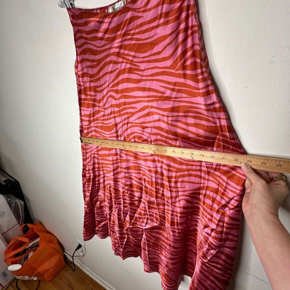 Monika Rust Orange Pink Patti Animal Print Maxi Skirt 100% Pure Silk XS - Picture 11 of 13